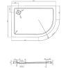 Mexen Flat slim semicircular shower tray left 120 x 90 cm, white, gold siphon - 41109012L-G
