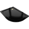 Mexen Flat half-round shower tray slim left 120 x 80 cm, black, gold siphon - 41708012L-G