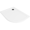 Mexen Flat half-round slim shower tray left 120 x 80 cm, white, black siphon - 41108012L-B