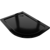 Mexen Flat slim semi-circular left shower tray 120 x 80 cm, black, black siphon - 41708012L-B