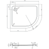 Mexen Flat slim semicircular shower tray left 100 x 90 cm, black, black siphon - 41709010L-B