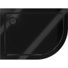 Mexen Flat semi-circular slim left shower tray 120 x 90 cm, black, black siphon - 41709012L-B