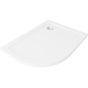 Mexen Flat semi-circular slim shower tray right 120 x 80 cm, white, chrome siphon - 41108012P