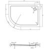 Mexen Flat slim semicircular shower tray right 120 x 80 cm, white, chrome siphon - 41108012P