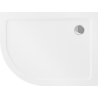 Mexen Flat shower tray semi-circular slim right 100 x 90 cm, white, chrome siphon - 41109010P