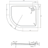 Mexen Flat semicircular slim shower tray right 100 x 90 cm, white, chrome siphon - 41109010P