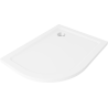 Mexen Flat semi-circular slim right shower tray 120 x 90 cm, white, chrome siphon - 41109012P