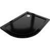 Mexen Flat semi-circular slim shower tray right 120 x 80 cm, black, chrome siphon - 41708012P