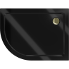 Mexen Flat semi-circular shower tray slim right 120 x 80 cm, black, gold siphon - 41708012P-G