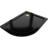 Mexen Flat semi-circular shower tray slim right 120 x 80 cm, black, gold siphon - 41708012P-G