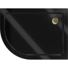 Mexen Flat semicircular slim right shower tray 120 x 90 cm, black, gold siphon - 41709012P-G
