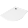 Mexen Flat semi-circular slim shower tray right 100 x 90 cm, white, black siphon - 41109010P-B