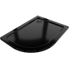 Mexen Flat semi-circular slim shower tray right 100 x 80 cm, black, black siphon - 41708010P-B