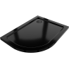 Mexen Flat semi-circular slim shower tray right 120 x 80 cm, black, black siphon - 41708012P-B