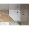 Mexen Flat pentagonal slim shower tray 90 x 90 cm, white, chrome siphon - 41P109090