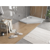 Mexen Flat pentagonal slim shower tray 100 x 100 cm, white, chrome siphon - 41P101010