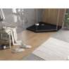 Mexen Flat slim pentagonal shower tray 80 x 80 cm, black, chrome siphon - 41P708080
