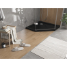Mexen Flat pentagonal slim shower tray 100 x 100 cm, black, chrome siphon - 41P701010