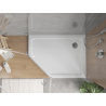 Mexen Flat pentagonal slim right shower tray 90 x 80 cm, white, chrome siphon - 41P108090R