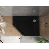 Mexen Flat pentagonal slim shower tray right 100 x 80 cm, black, chrome siphon - 41P708010R