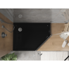 Mexen Flat pentagonal slim left shower tray 100 x 80 cm, black, chrome siphon - 41P708010L