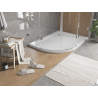 Mexen Flat semi-circular slim shower tray right 120 x 80 cm, white, chrome siphon - 41108012P