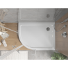 Mexen Flat semi-circular slim shower tray right 120 x 80 cm, white, chrome siphon - 41108012P