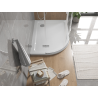 Mexen Flat semi-circular slim shower tray right 120 x 80 cm, white, chrome siphon - 41108012P