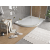 Mexen Flat semi-circular slim shower tray right 100 x 80 cm, white, golden siphon - 41108010P-G