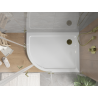 Mexen Flat semi-circular slim shower tray right 120 x 80 cm, white, gold siphon - 41108012P-G