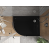 Mexen Flat slim semicircular shower tray right 120 x 90 cm, black, chrome siphon - 41709012P