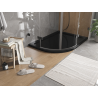 Mexen Flat semi-circular slim shower tray right 100 x 90 cm, black, black siphon - 41709010P-B