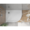 Mexen Flat semi-circular slim left shower tray 100 x 80 cm, white, chrome siphon - 41108010L