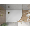 Mexen Flat half-round left slim shower tray 90 x 80 cm, white, gold siphon - 41108090L-G