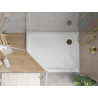 Mexen Flat pentagonal slim right shower tray 90 x 80 cm, white, gold siphon - 41P108090R-G