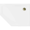 Mexen Flat pentagonal shower tray slim right 100 x 80 cm, white, gold siphon - 41P108010R-G