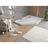 Mexen Flat pentagonal shower tray slim right 100 x 80 cm, white, gold siphon - 41P108010R-G