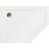 Mexen Flat pentagonal shower tray slim left 100 x 90 cm, white, gold siphon - 41P109010L-G