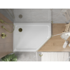 Mexen Flat pentagonal shower tray slim left 100 x 90 cm, white, gold siphon - 41P109010L-G