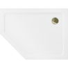 Mexen Flat pentagonal slim shower tray right 100 x 90 cm, white, gold siphon - 41P109010R-G