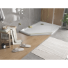 Mexen Flat pentagonal slim shower tray right 100 x 90 cm, white, gold siphon - 41P109010R-G