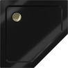 Mexen Flat slim pentagonal shower tray 80 x 80 cm, black, golden siphon - 41P708080-G