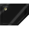 Mexen Flat pentagonal slim left shower tray 90 x 80 cm, black, gold siphon - 41P708090L-G