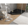 Mexen Flat pentagonal slim shower tray right 90 x 80 cm, black, gold siphon - 41P708090R-G
