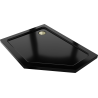 Mexen Flat pentagonal shower tray slim left 100 x 80 cm, black, gold siphon - 41P708010L-G