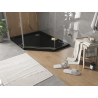 Mexen Flat pentagon-shaped slim left shower tray 100 x 90 cm, black, gold siphon - 41P709010L-G
