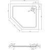Mexen Flat pentagonal slim shower tray right 100 x 90 cm, black, golden siphon - 41P709010R-G