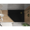 Mexen Flat pentagonal slim shower tray right 100 x 90 cm, black, golden siphon - 41P709010R-G