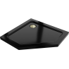 Mexen Flat pentagonal slim shower tray 100 x 100 cm, black, golden siphon - 41P701010-G