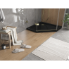 Mexen Flat pentagonal slim shower tray 100 x 100 cm, black, golden siphon - 41P701010-G